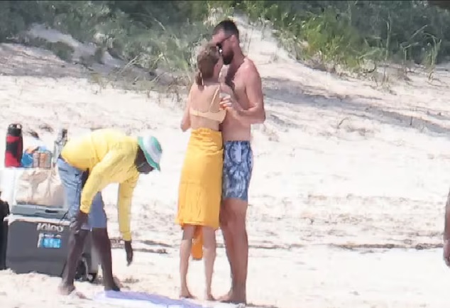 Travis Kelce during romantic Bahamas