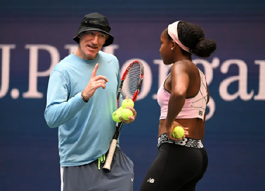 Coco Gauff and her coach