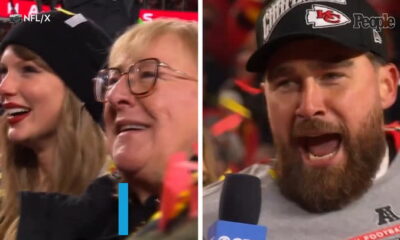 Taylor Swift Laughs and Cheers as Travis Kelce Sings 'Make a Little Love' After Clinching Super Bowl Spot