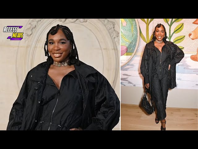 Venus Williams turns up the glamor in stylish all-black fit and braids at 'magical' Dior fashion show in Paris that caused all men wondering